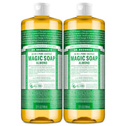 Dr. Bronner's front packaging showing almond two-pack benefits
