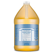 Dr. Bronner's gallon front label showing product and ethical sourcing benefits