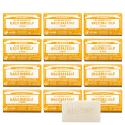 Dr. Bronner's front packaging shows 12-pack and citrus scent, value and clarity