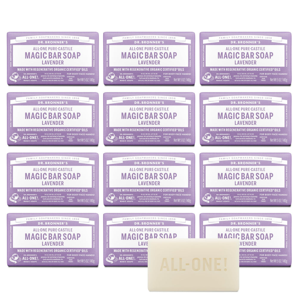 Dr. Bronner's lavender bar front packaging showing value pack benefit