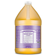 Dr. Bronner's gallon jug front label showing lavender scent and product name for easy identification