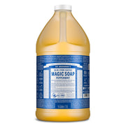 Dr. Bronner's peppermint 64oz front label showing product identity and benefits