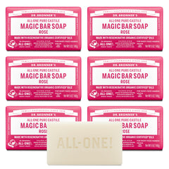 Dr. Bronner's rose bar front packaging showing label and scent benefit