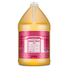 Dr. Bronner's rose 1-gallon front label showing product and scent for refill convenience