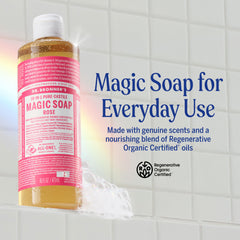 Dr. Bronner's back label close-up highlighting ingredient transparency