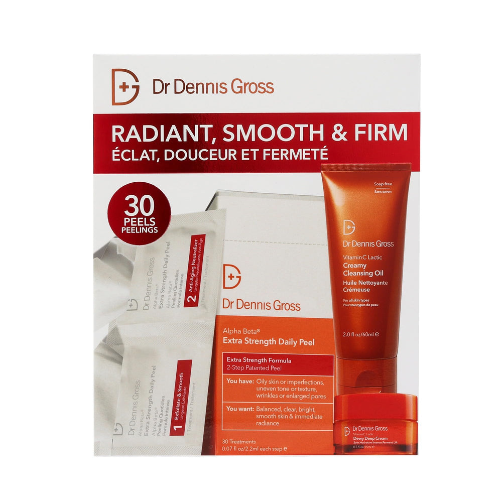 Dr Dennis Gross kit front packaging showing complete routine benefits