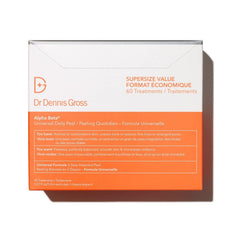 Dr Dennis Gross front packaging showing 60-count daily peel for easy storage