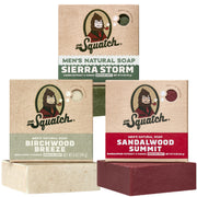 Dr. Squatch front packaging showing the 3-pack and variety benefit