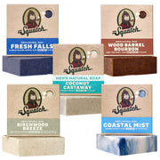 dr. squatch five-pack front packaging showing full set and easy storage benefit
