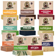 Dr. Squatch front box showing 10-pack and variety of scents for easy gifting