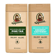 Dr. Squatch front packaging showing two 14oz bottles and brand benefits
