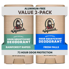 dr. squatch front packaging showing two-stick value pack and natural branding