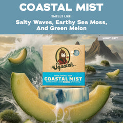 Dr. Squatch soap lathered in hand demonstrating rich foam and cleansing