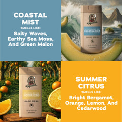 Dr. Squatch Summer Citrus bottle close-up displaying vivid label and freshness