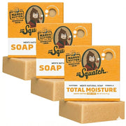 Dr. Squatch front packaging showing three 5oz bars and clear labeling benefits