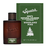 Dr. Squatch Woodland Pine bottle front view shows rugged travel-friendly scent