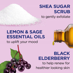 Dr Teal's open tub showing sugar scrub texture and moisturizing oils