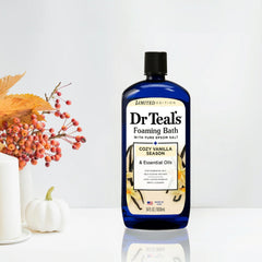 Dr Teal's cozy vanilla season pure Epsom salt close-up crystals offering soothing texture