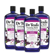 Dr Teal's front packaging showing elderberry foaming bath bottle