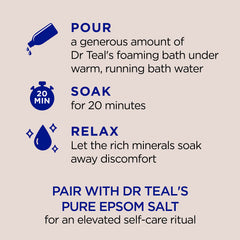 Dr Teal's creamy foam texture detail for rich moisturizing lather