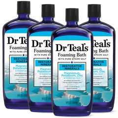 Dr Teal's front packaging showing bottle and restorative benefits
