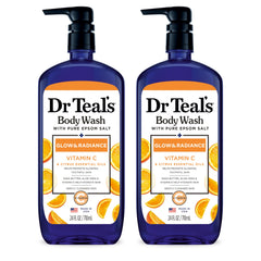 Dr Teal's front bottle view showing glow and radiance benefits