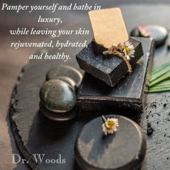 Label detail on Dr. Woods bottle highlighting ingredients and clean formulation benefits