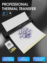 Dragonhawk atom2 pro printer printing a clear A4 stencil quickly from phone