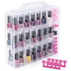 DreamGenius clear organizer front view showing neat visible bottles and quick selection