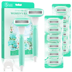 DreamGenius front packaging showing green razor kit and benefits