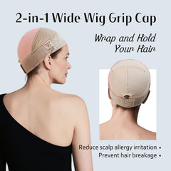 Dreamlover view of cap beneath wig showing scalp protection benefit