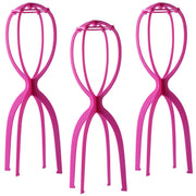 Dreamlover front view of tall wig stand showing stable hot pink shape and reliable support
