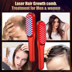 DREWALA close-up of comb teeth and light array for targeted scalp exposure