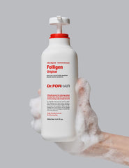 DR.FORHAIR Folligen Original in bathroom lifestyle showing daily use and cleaner scalp result