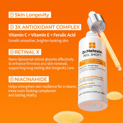 Dr.Melaxin ampoule on vanity illustrating layering with skincare