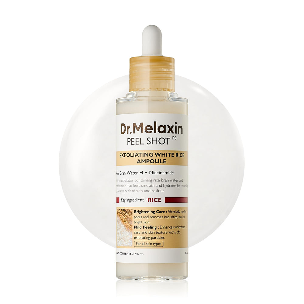 Dr.Melaxin front packaging showing ampoule benefits and glow