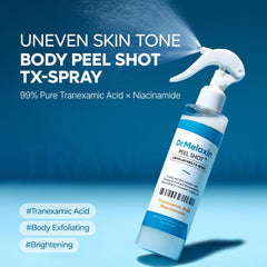 Dr.Melaxin spray nozzle in action demonstrating even, hands-free application benefit