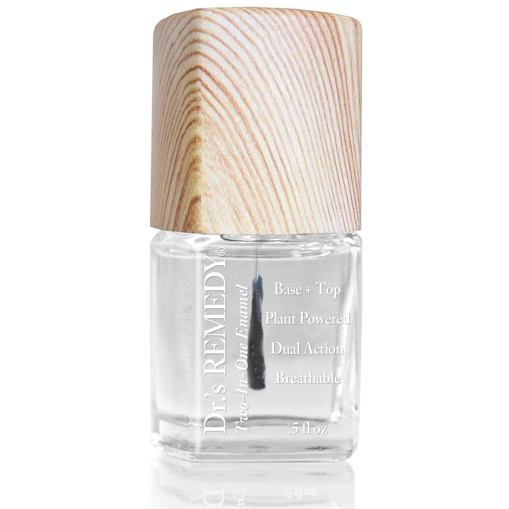 Dr.'s Remedy TOTAL front bottle showing clear glaze and label, benefits shine