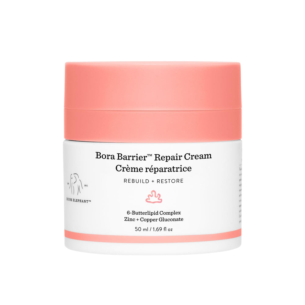 Drunk Elephant jar front view showing clean clinical packaging and moisturizing benefit