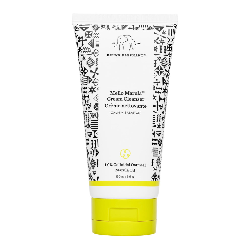 Drunk Elephant front bottle view showing label and calming cleanser benefit