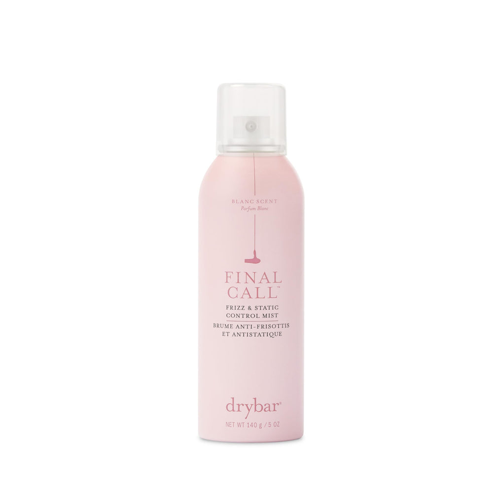 Drybar bottle front packaging showing product and branding benefit: instant frizz control