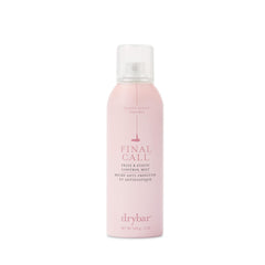Drybar bottle front packaging showing product and branding benefit: instant frizz control