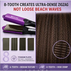 DSHOW 4-tooth plate creating bold 80s zigzag crimps for statement hairstyles