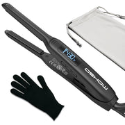 DSHOW front view of mini flat iron showing slim profile and portability benefit