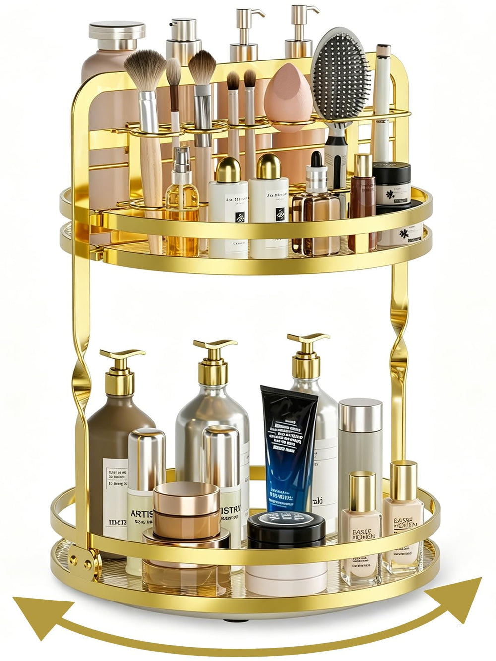 DUANFEE front view showing gold organizer and tidy display benefit