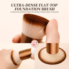 DUcare close-up of dense bristles highlighting softness and streak-free blending benefit