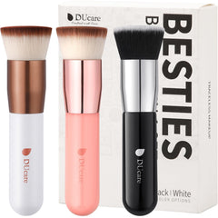 DUcare flat top kabuki front view showing full brush shape and smooth coverage benefit