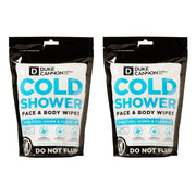Duke Cannon front pack showing two 15-count cooling towel pouches for portability