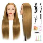 Dukorin front view of mannequin head showing hair length and styling readiness