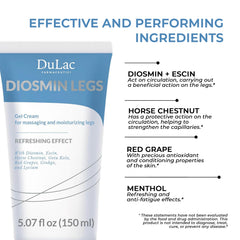 DULÀC FARMACEUTICI 1982 applying gel to legs for immediate refreshing comfort